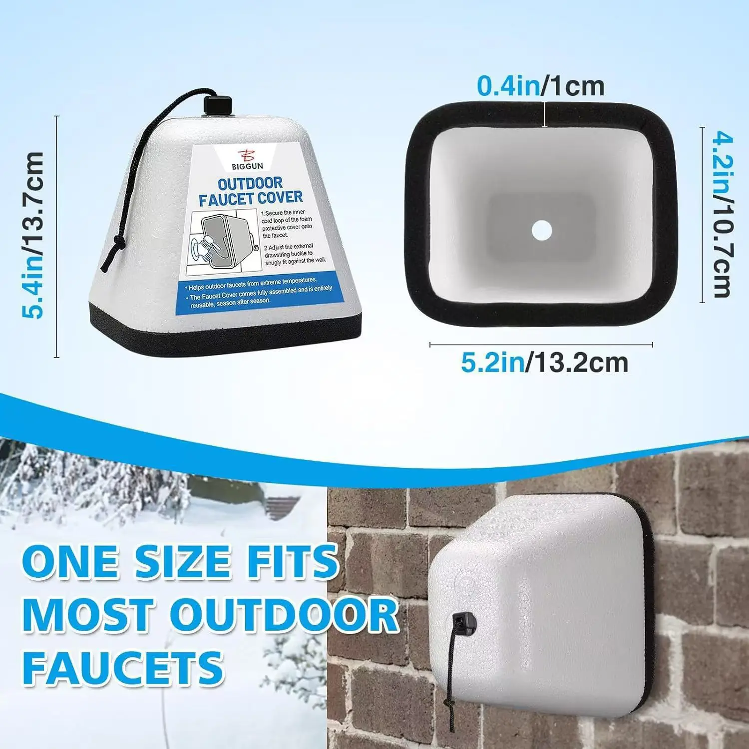 Outdoor Winter Outdoor Faucet Cover Anti-icing Insulation Reusable for External Faucets