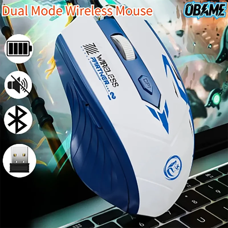 

Bluetooth Compatible Mouse Rechargeable 2.4G INPHIC Wireless Mouse Office Mute Support PC Laptop Tablet Smartphone Universal