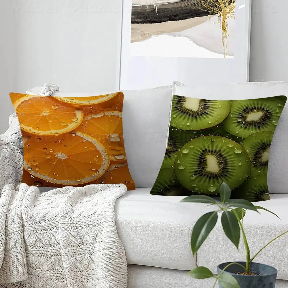 Fruit Series Orange Peppers Strawberry Apple Kiwi Pillow Anime Pillow Sofa Bed Head Pillow Cover Cushion Cover 45x45 Cm Fashion