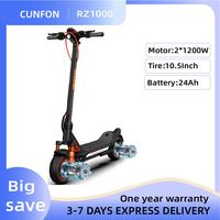 CUNFON RZ1000 Adult Electric Scooter 1200W*2 Motor 48V24AH Battery City EScooter 10.5 Inch Tire E-Scooter
