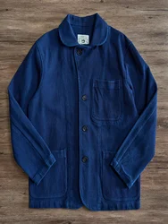 Men's Sashiko Jacket Indigo Japan Style Workwear Vintage Sack Suit