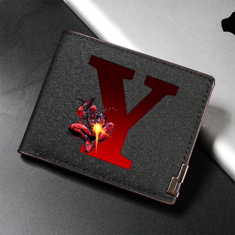 Deadpool Denim Wallets Anime Marvels Super Heroes Coin Purses Cartoon Printed Letter Cute Women Men Horizontal Wallet Kids Gift