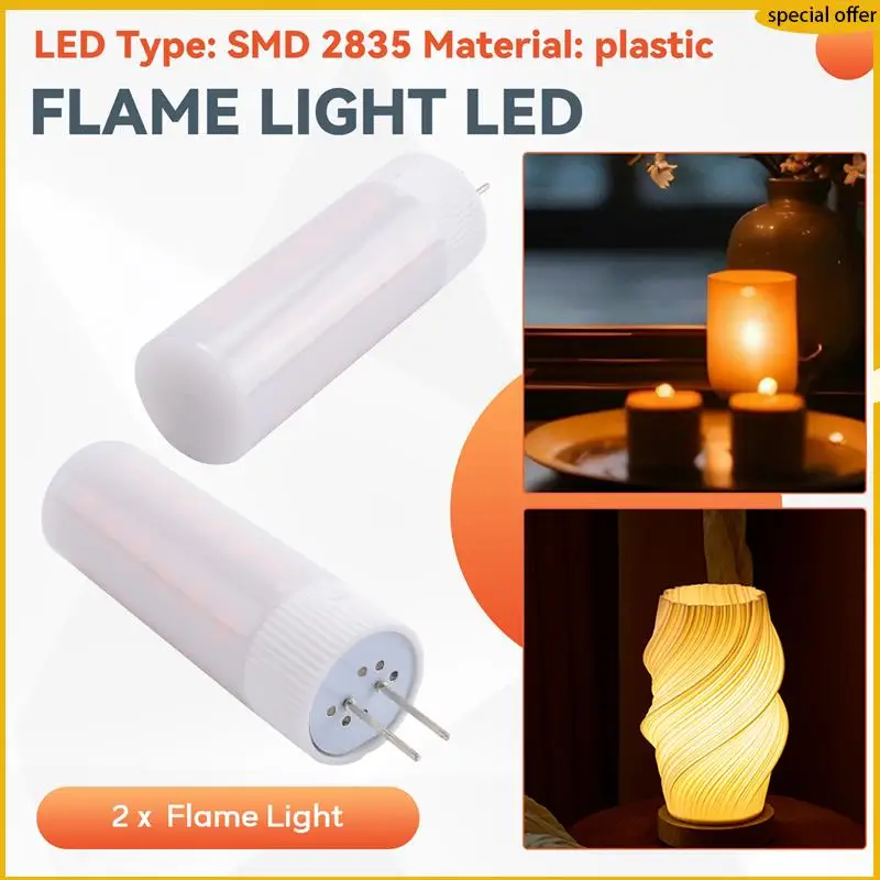 

A50I 2Pcs 3W 230 Lm G4 LED Corn Lights 36 Leds SMD 2835 Flame Effect Warm White DC 12V ( Warm White, DC12V)