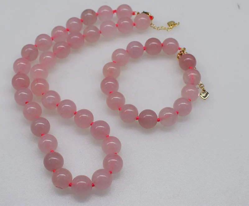 1set brown/blue/pink/green jade round 12mm necklace bracelet 43cm/18cm