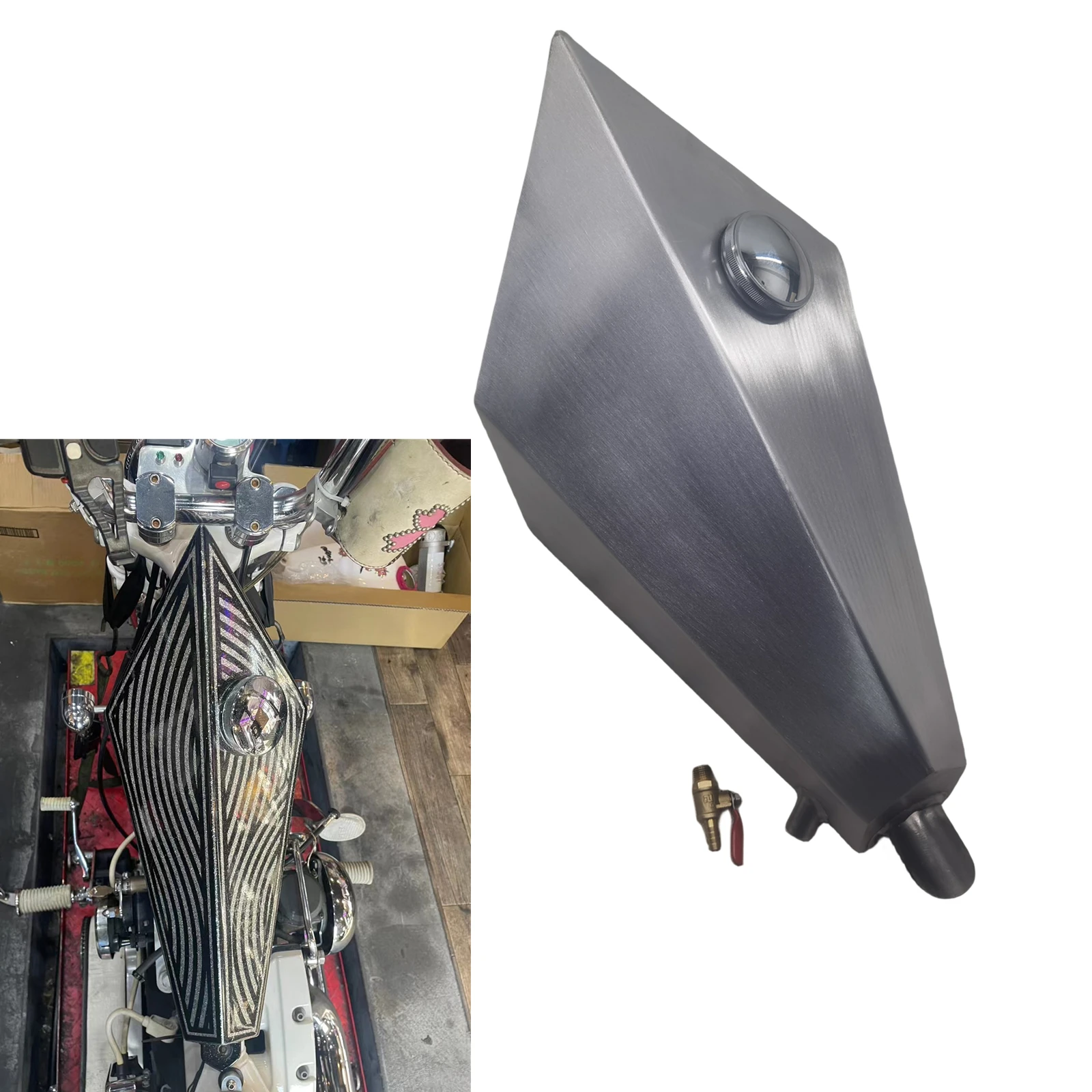 12L Motorcycle Petrol Gas Fuel Tank For Motorcycle Universal - Triangle Modified Fuel Tank