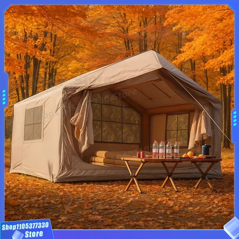 Inflatable Waterproof Oxford Cloth Family Camping Tent 4-5 Person Quick Automatic Opening Four-season Portable Picnic Travel