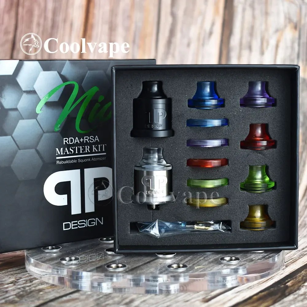 WolfCoolVape QP Design Nio RDA 22mm | Single Coil Top Airflow 316SS Vaporizer Tank