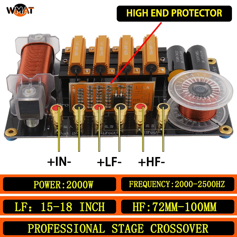 

ER618/For 15-18 Inch Woofer&72-100 core tweeter 2000W Passive 2way Audio Speaker Crossover 2000-2500Hz For Home Theater Karaoke