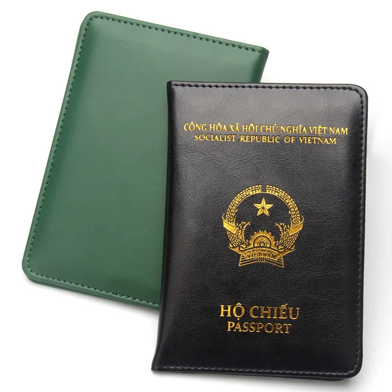 Vietnam Passport Holder Travel Wallet Fashion Pu Passport Covers with SIM Card Holder Travel Document Orgainzer