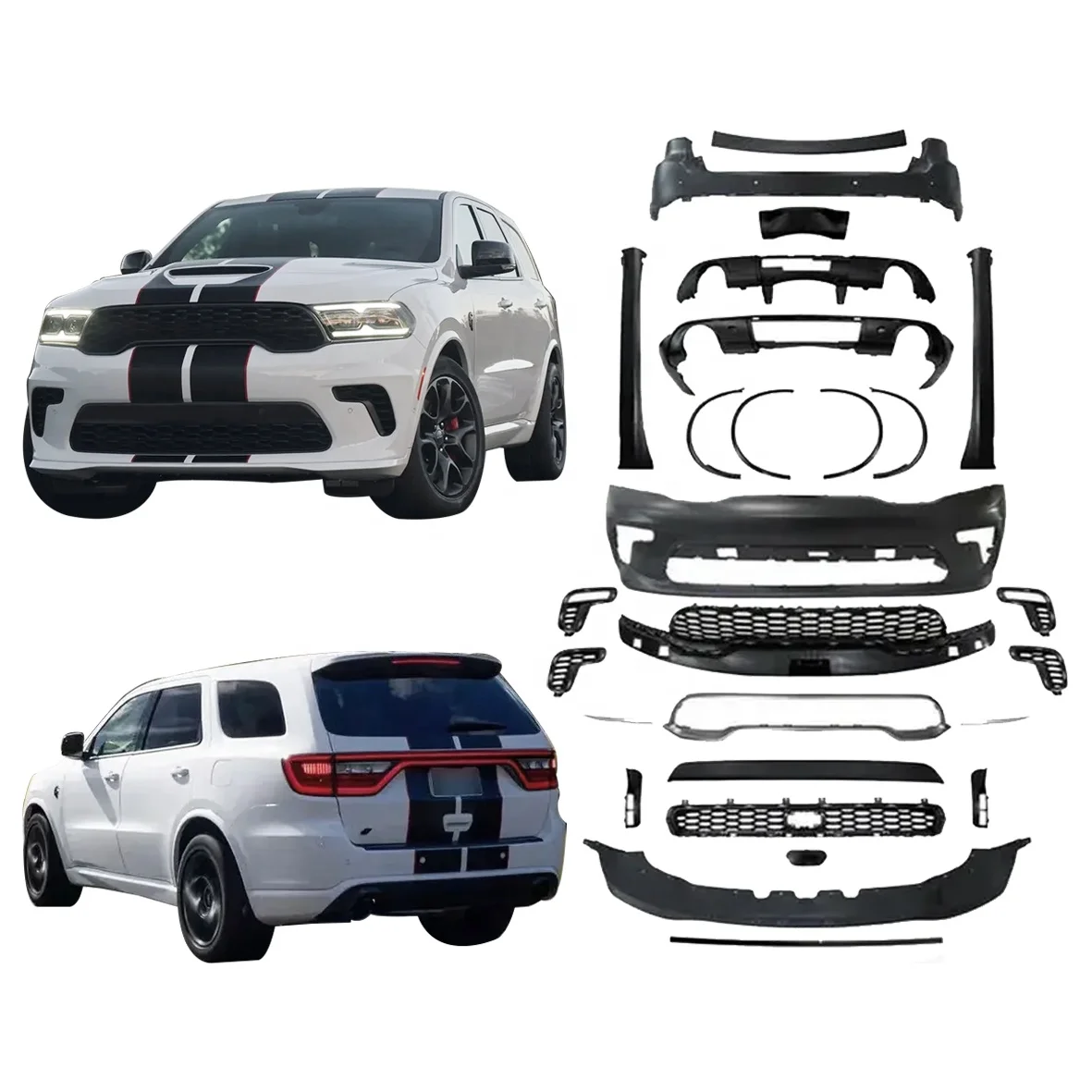 

B SPM задний спойлер, бампер, диффузор, боковая юбка для Dodge Durango, аксессуары для кузова 2013-2014, цвет пластика, материал ABS