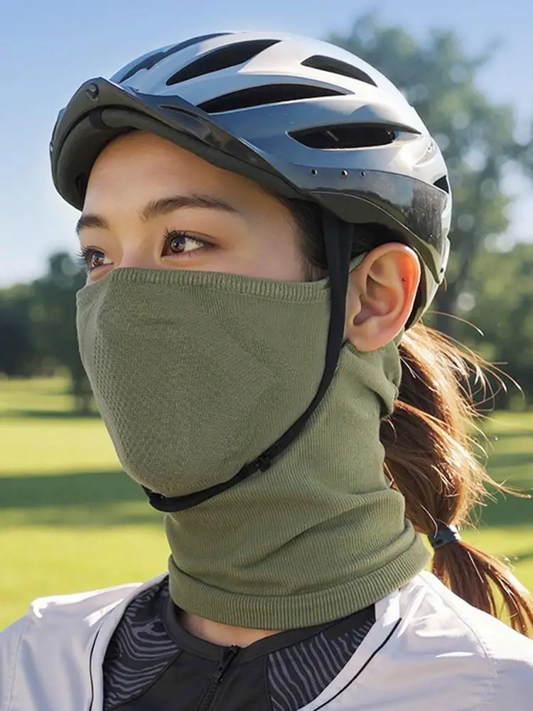 AliExpress NONE Summer Motorcycle Face Mask, Ice Silk Sun Protection Facekini, Windproof UV Scarf with Ear Hooks for Riding, Driving & Fishing