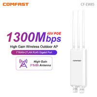Comfast 1300Mbps Outdoor Access Point 2.4G&5.8GHz Gigabit AP Long Range Repeater High Power 3*5dBi WiFi Antenna Street Router