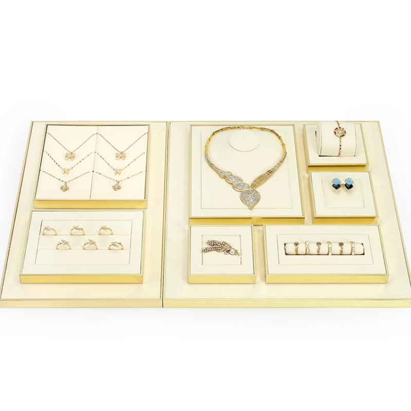 Light luxury jewelry display props, jewelry display racks, high-end metal necklaces, rings, earrings display racks