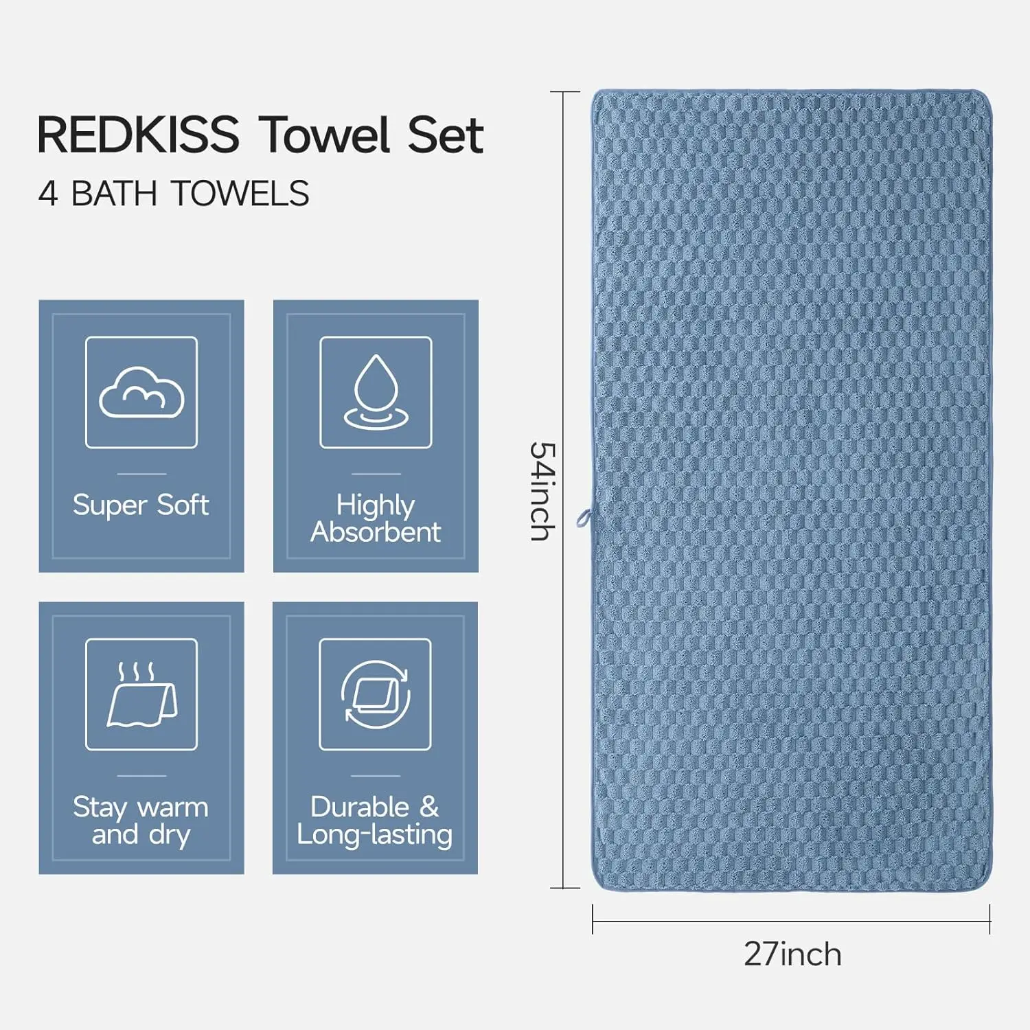 1PC Large Bath Towel, Highly Absorbent, Quick-Drying, Super Soft, Lint-Free Fluffy Towel, Suitable for Gym, Spa, and Daily Use