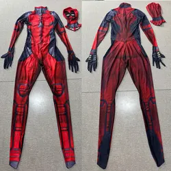 Halloween neue Deadpool Cosplay Kostüm Superhelden Erwachsene Zentai Anzug Männer Jungen männlich voller Body Overall