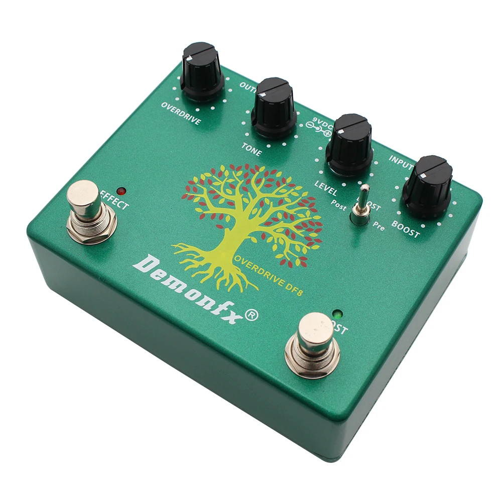 Demonfx-Overdrive And BOOST DF8 Guitar Effect Pedal, Overdrive Boost,Drive and Boost in 1 Based on TS808DX, New