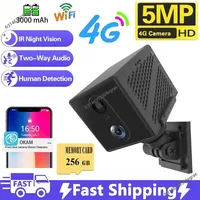 256/64GB 4G SIM Card Mini Camera 5MP 3000mAh Battery Wireless Wifi Night Vision Motion Detection CCTV Two-way voice IP Camera