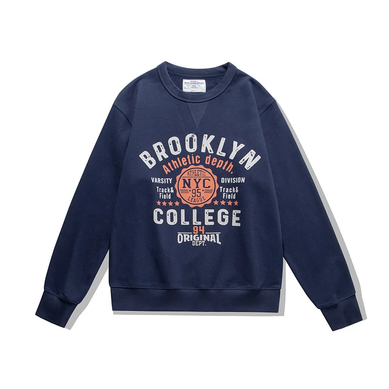 سترة OKONKWO الرجعية للدراجات النارية للرجال_Ami كاكي تيري الثقيلة السميكة NYC طباعة البلوز البلوز #3