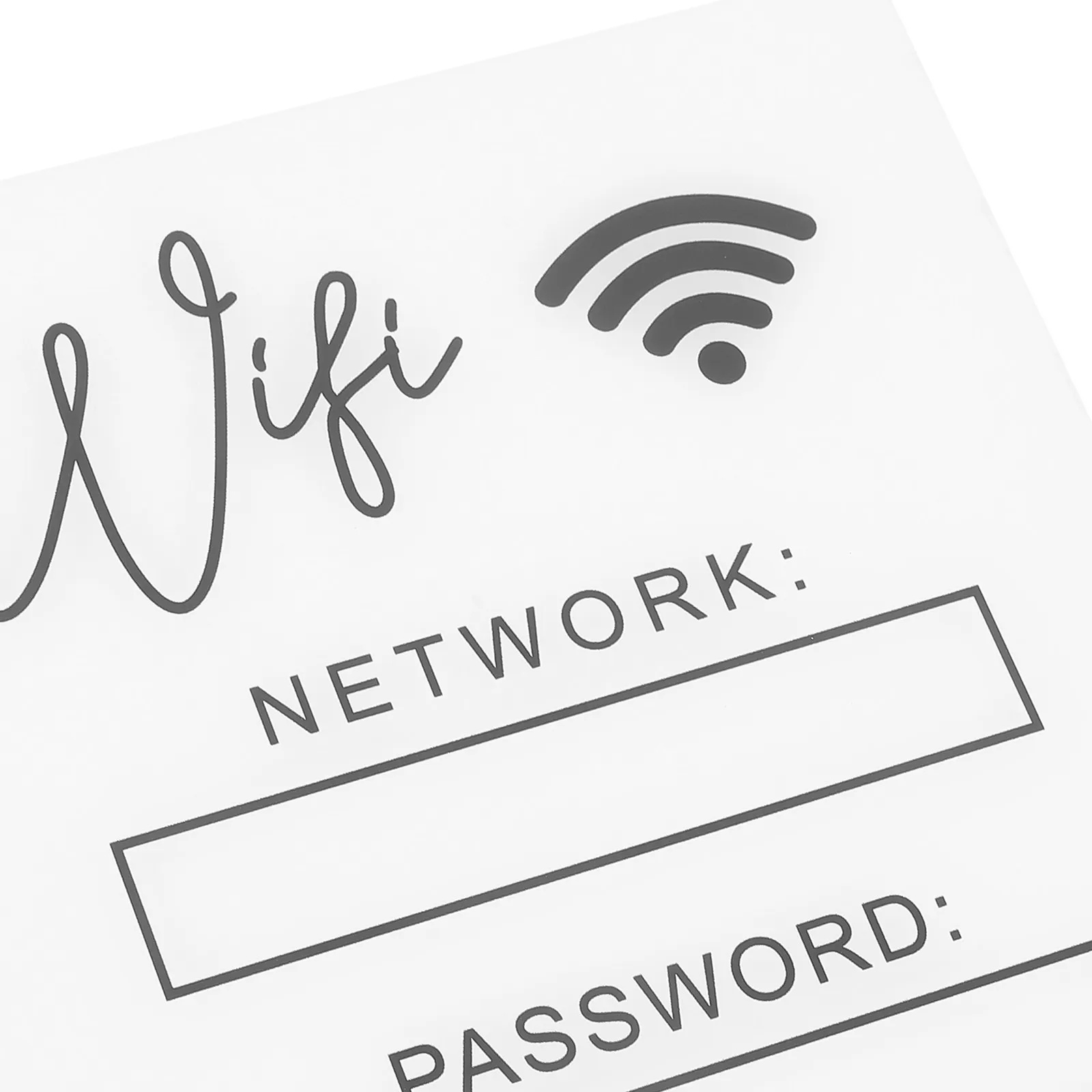 Sleek Acrylic WiFi Password Sign Writable Desktop Display for Guests Home Office Restaurant WiFi Network Prompt Sign Stylish