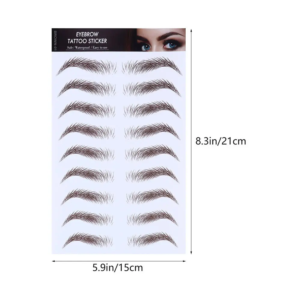 5Pcs Eyebrow Stickers Waterproof Temporary Tattoo Imitation Fake Hair-Like Brow Transfer Makeup Tool Imitation Eyebrow
