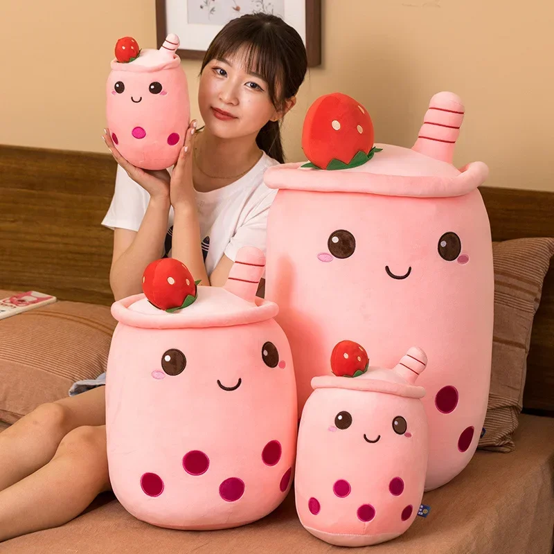 Bubble Tea Plush Toy Boba Plush Milk Boba Tea Plush Cup Shaped Pillow Real Life Food Stuffed Soft Back Cushion Kid Birthday Gift