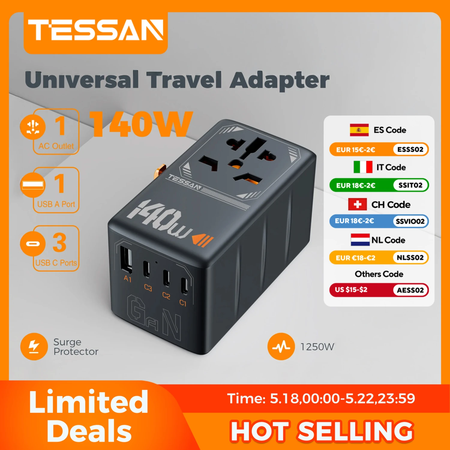 Tessan 140W Interna…