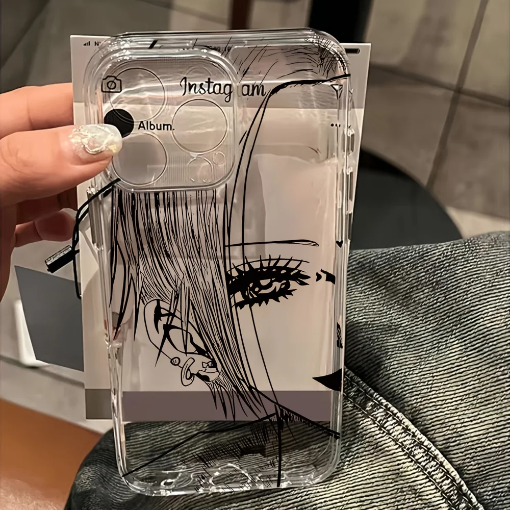Черный чехол для телефона Linananas Osaka Hi в ретро-стиле, совместимый с iPhone 11, 12, 13, 14, 15, 16, 17 Pro/Pro Max
