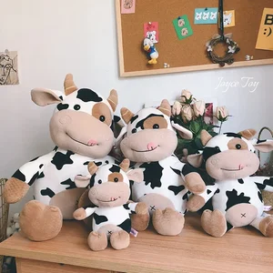 Cute Cow Plush Toy para crianças, bicho de pelúcia, boneca de pano para namorada, brinquedos de pelúcia, travesseiro, Plushie, presentes 6 principais vendas boneco vaca - №4