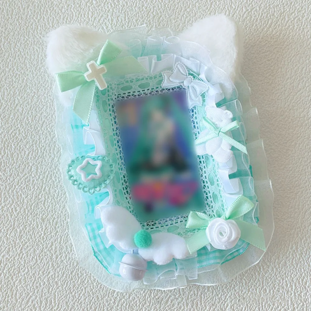 

Sweet Polyester Card Holder Lace Kawaii Idol Chasing Pendant ID Credit Case Photo Decor