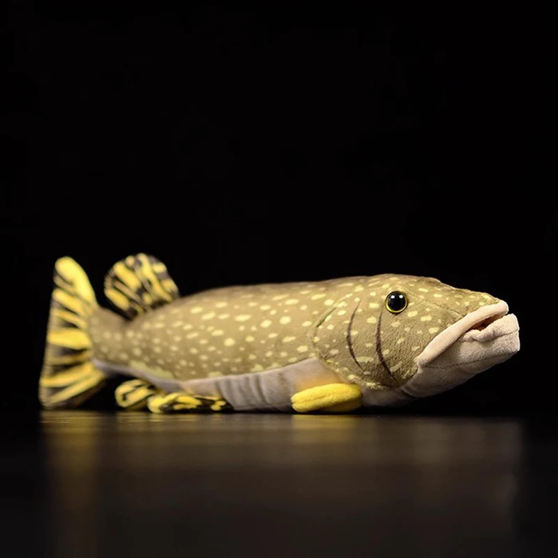 Simulated Animal Dog Fish Cold River Northern Pike Freshwater Wild Nature Zoo Model Plush Toy Stuffed Doll Boy Girl Gift
