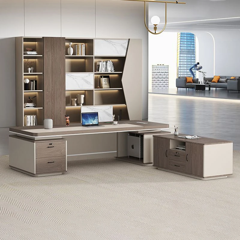 

Desk With Bookcase Motion Desk Electric Frame Computer luxury Billiard Table L Shaped Gaming Desk Table De Bureau Furniture