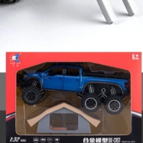 1:24 Ford Raptor F150 Camping RV Off Road Pickup Truck Alloy Metal Diecast Model samochodu Dźwięk i światło Seria Zabawki Prezenty dla dzieci