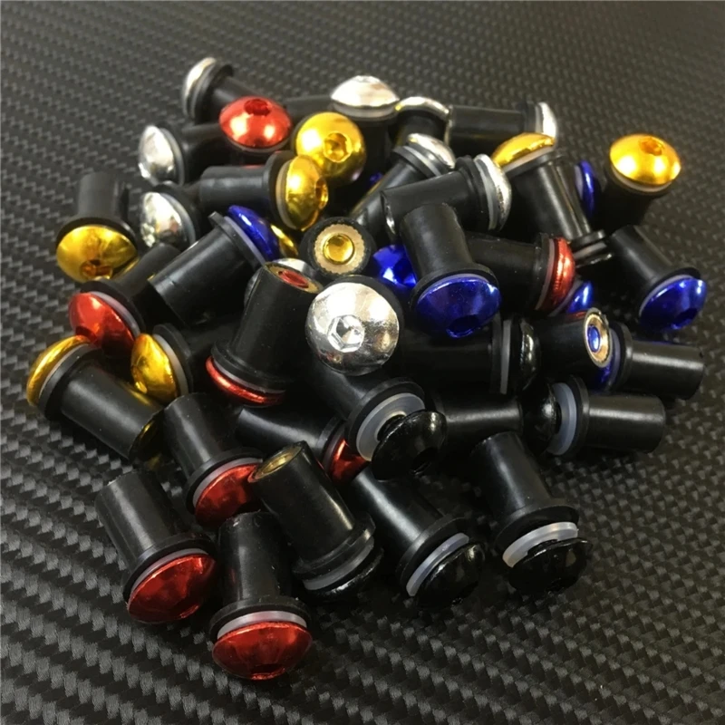 0xxd 10pcs มอเตอร์ไซค์ M5x16mm windscreen สลักเกลียวน็อตน็อต Universal กระจกหน้ารถอลูมิเนียมชุดอุปกรณ์เสริมมอเตอร์ไซค์