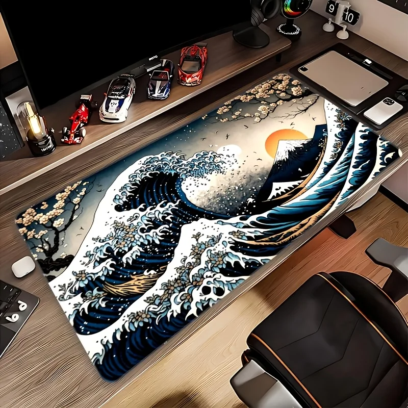 Oversize Wave Pattern Large Size Non-slip Rubber Mouse pad Computer Gaming accessories Keyboard Desktop Decorate Mat for Offices