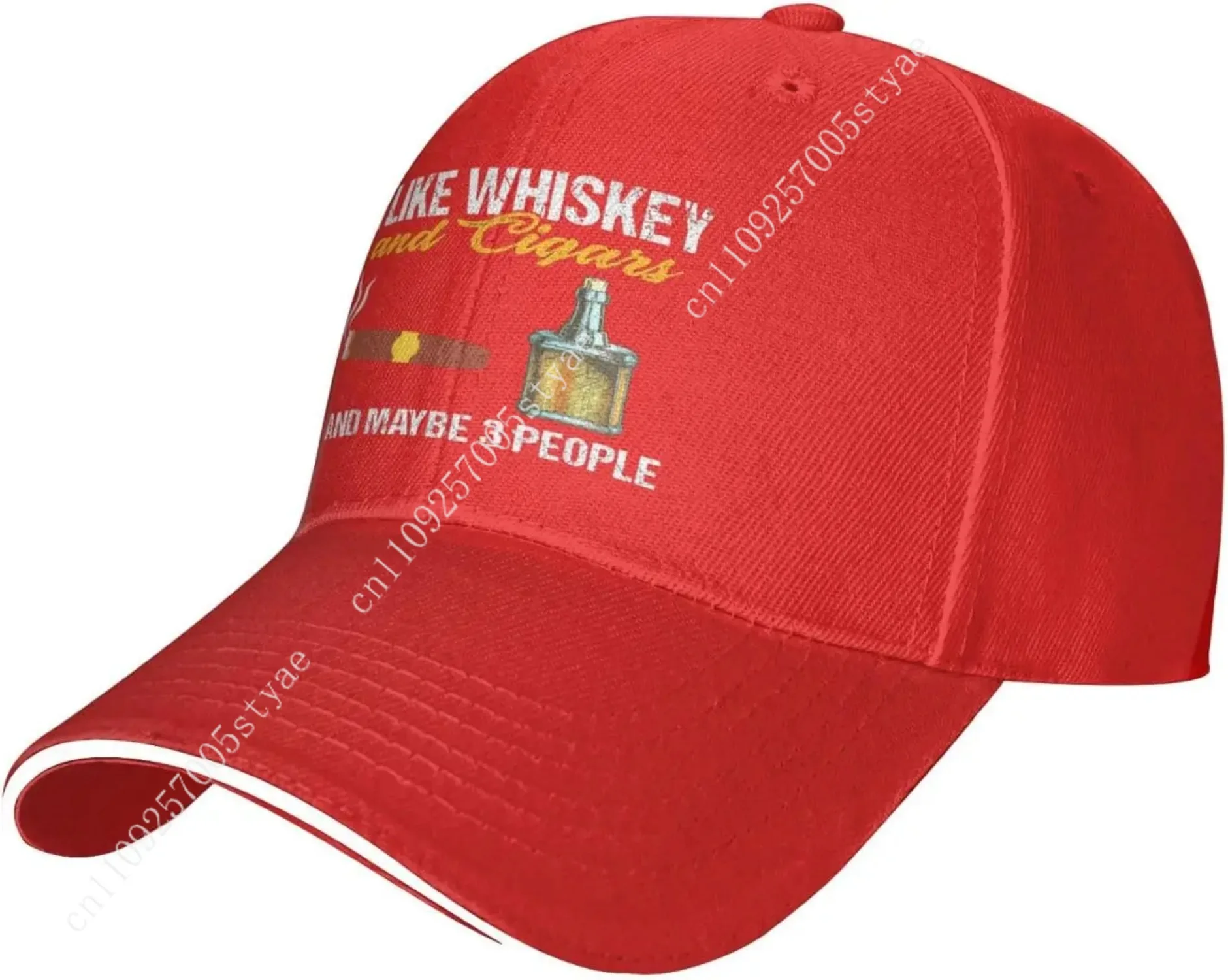 I Like Whiskey and Cigars and Maybe 3 People Baseball Cap Unisex Casual Polyester Adjustable Trucker Hat