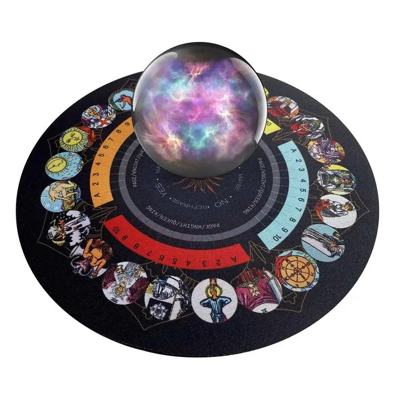 Divination Mat Tarot Card Tablecloth Metaphysical Pendulum Board Unqiue Witch Gift For Spiritual Healing Meditation 8.7in In