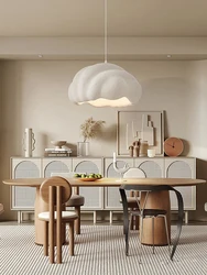 Nordic Minimalist Creative Cloud Wabi Sabi Cream Style Led Chandelier Restaurant Bar Home Decor Lamp Dining Room Pendant Lights