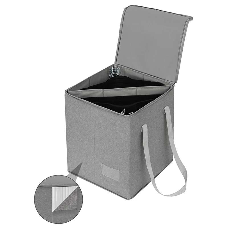 

MAKE-Clothes Hanger Organizer Bag-Hanger Storage Containers With Lid For Dustproof, Hanger Holder, Hanger Caddys Organizer