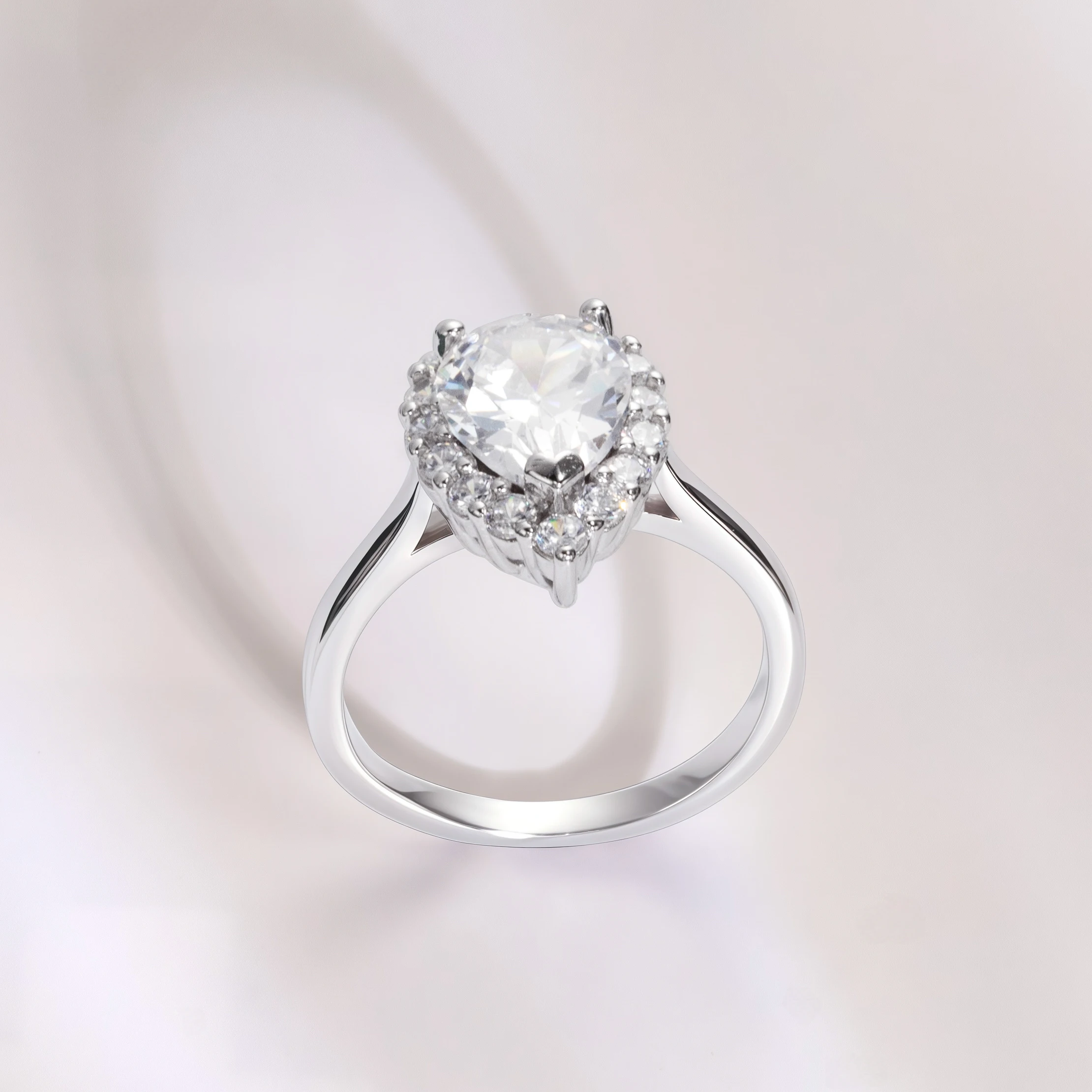 

Простое и роскошное кольцо с бриллиантом из стерлингового серебра 925 пробы, классическое и большое предложение с бриллиантовым кольцом