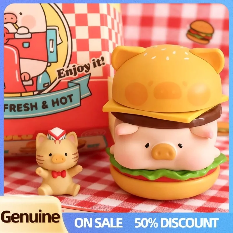 أصيلة المعلبة خنزير لولو خنزير برغر سلسلة التسليم العاجل صندوق أعمى بولي كلوريد الفينيل ديكور عمل الشكل دمية متنقلة Kawaii نموذج الاطفال هدية #1