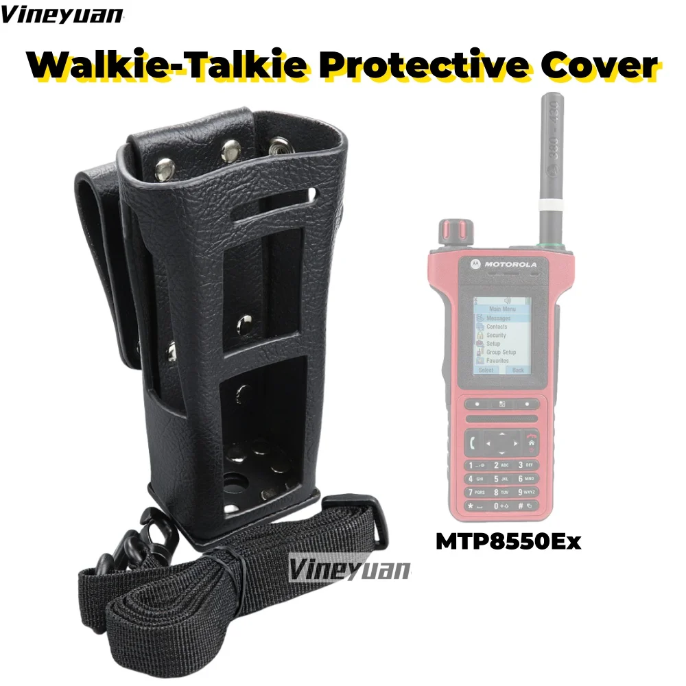 Nieuwe Walkie-Talkie Beschermhoes Hard Lederen Draagtas Voor Motorola Mtp8550 Mtp8550ex Mtp8500ex Serie Atex Radio 'S