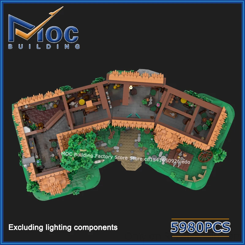 MOC Building Blocks Classic Movie Series Scene Green Dragon Tavern Model DIY Assemble Bricks Collection Display Toys Xmas Gifts