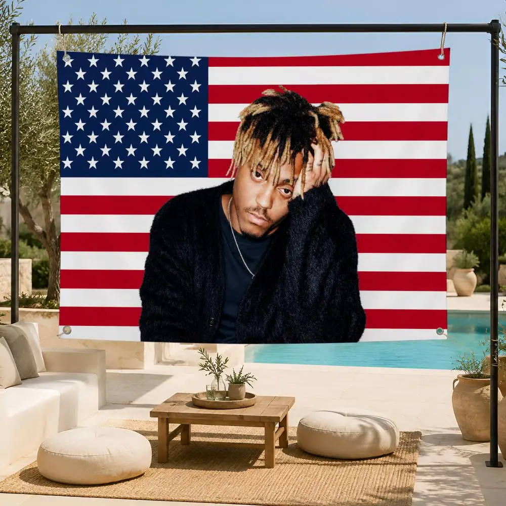 Emo Rapper J-Juice WRLD Flags Fan Support, Home, Dormitory, Wall Decoration, Outdoor Camping, Party Banners, Gifts