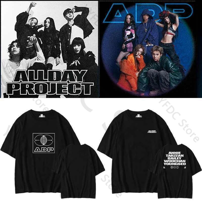 ALLDAY PROJECT T Shirt New Album FAMOUS Fashion Hip Hop Letter Print T-shirt Kpop Men Women Summer Cotton Short Sleeve Tee Tops