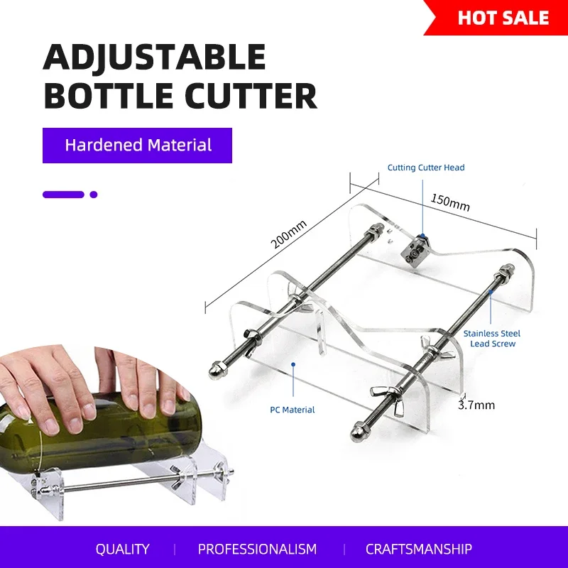 Upgraded Bottle Cutting Tool Kit for DIY Glass Crafts, Easily Make Vases Cups from Wine Beer Bottles Home Decor Gift Idea