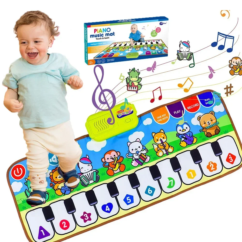 Disney Cartoon Piano Music Toy Mat for Baby Girls 1-6 Years Old, Animal Keyboard Cognitive Music Toy, Christmas Gift