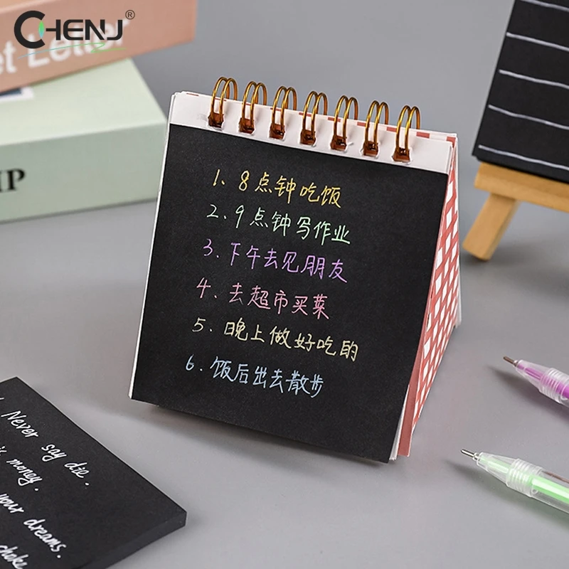 50 Sheets 76*76cm Black Color Sticky Notes Self Adhesive Memo Pad Sticky Paper Bookmark Point Gift Card Creative Stationery