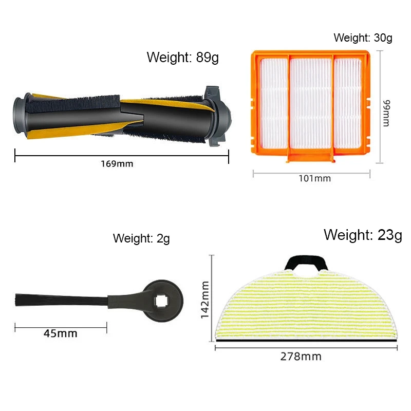 For Shark AV2001WD RV2001WD RV2002WD Main Brush Side Brush Mop Cloth Filter Vacuum Cleaner Robot Accessories Part