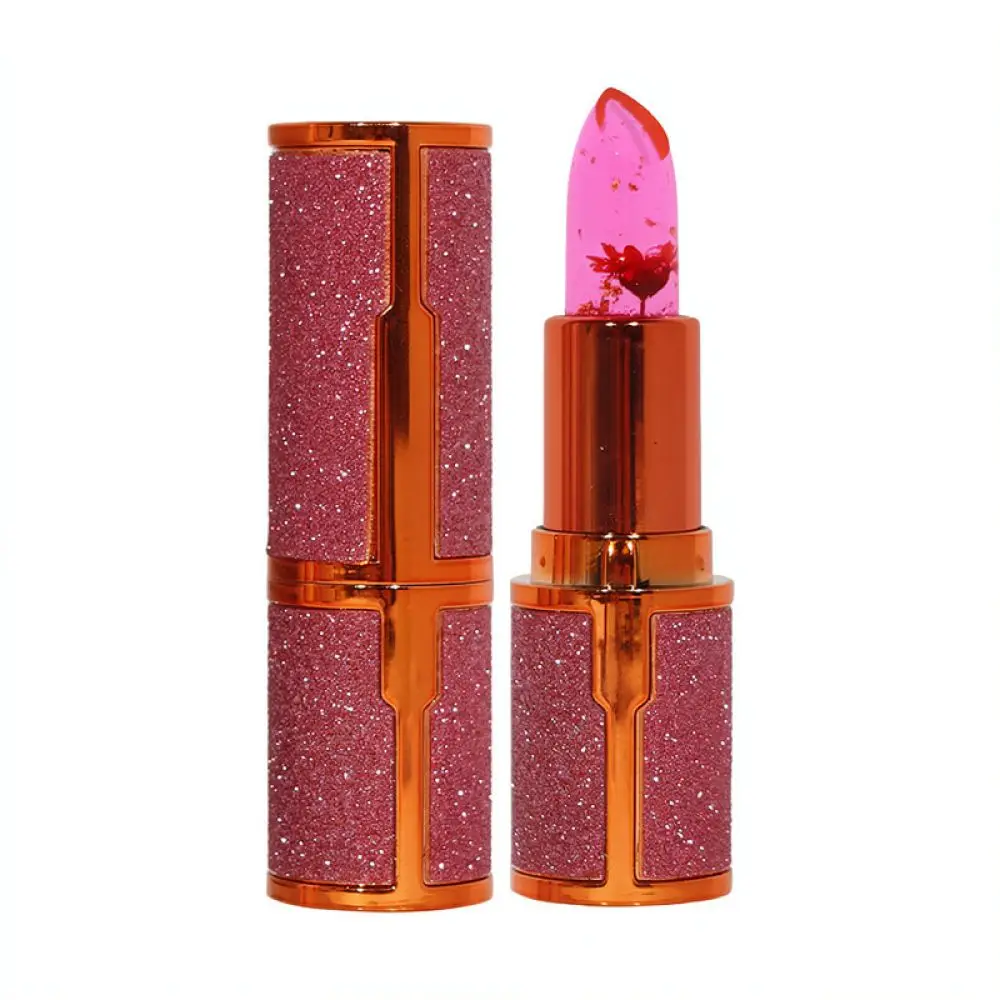 Hydrating Color Changing Jelly Lipstick Flower Infused Lip Balm Waterproof Soft Natural Tint Makeup For Daimanpu