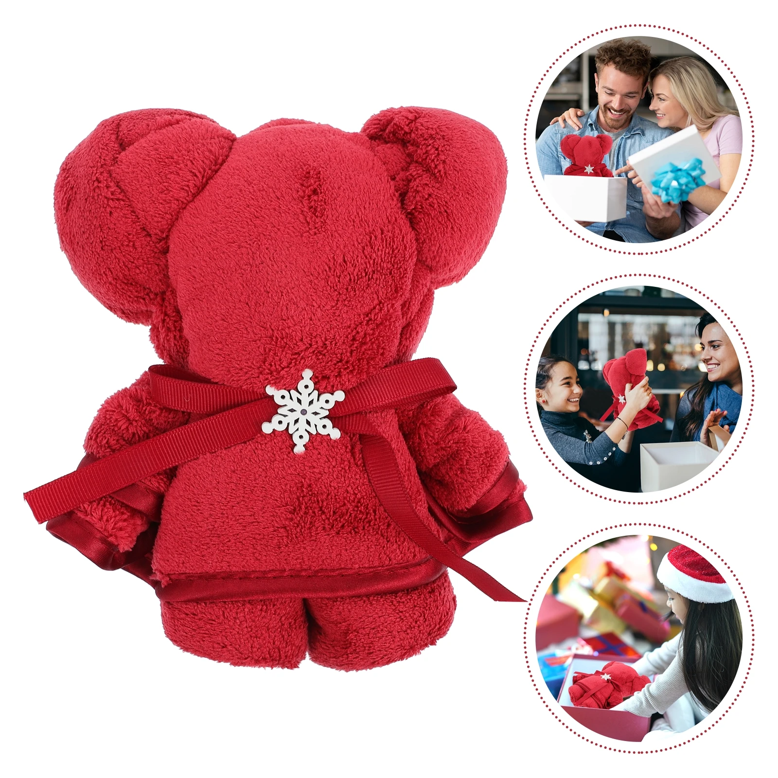 

Bear Towel Coral Fleece Soft Decorative Washcloth Gentle Skin Friendly Xmas Gift Wedding Party Hotel Home Christmas New Year